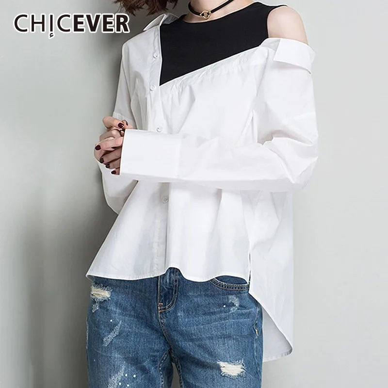 Chicever мода плед Топ женский сексуальный длинным рукавом и открытыми плечами Для