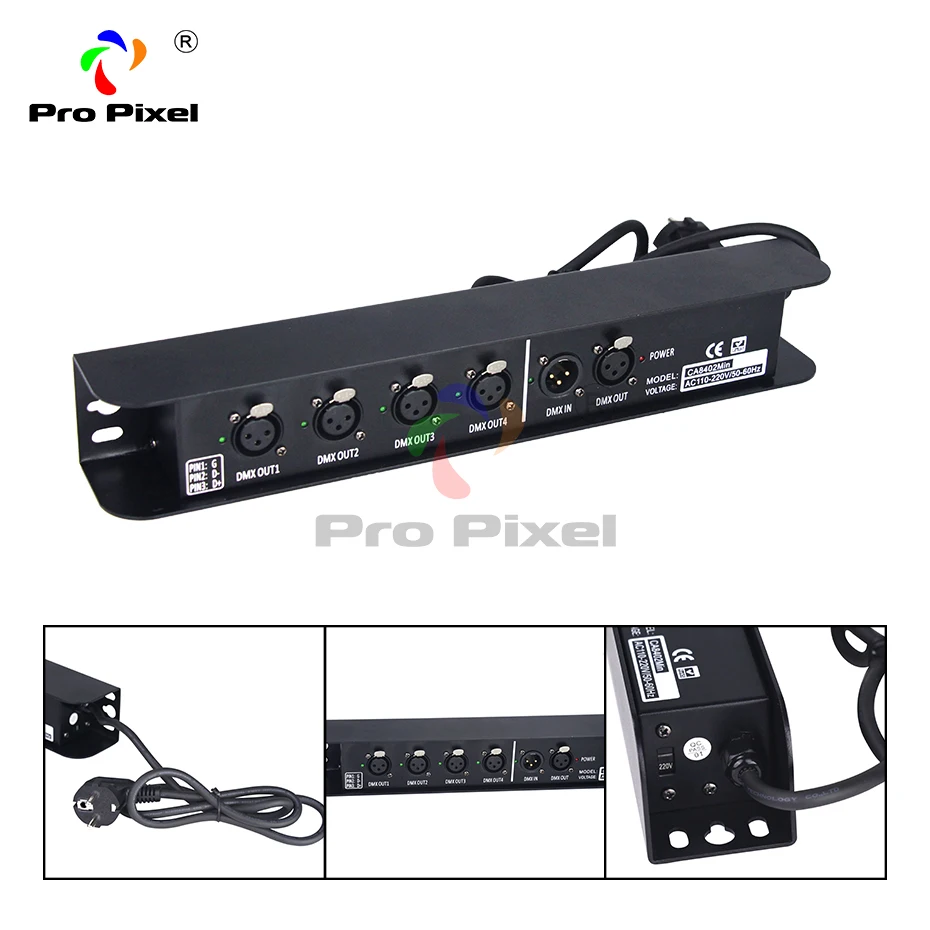 1 шт. регулятор Dmx 4 порта сплиттер DMX выход 512x4 каналы для управления