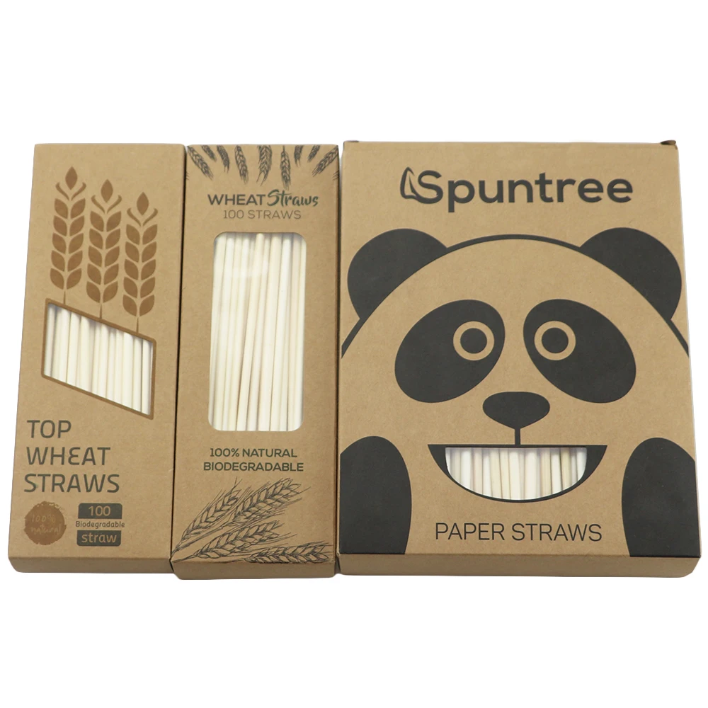 100 шт. Пшеничная солома натуральные экологически чистые одноразовые соломинки 100%