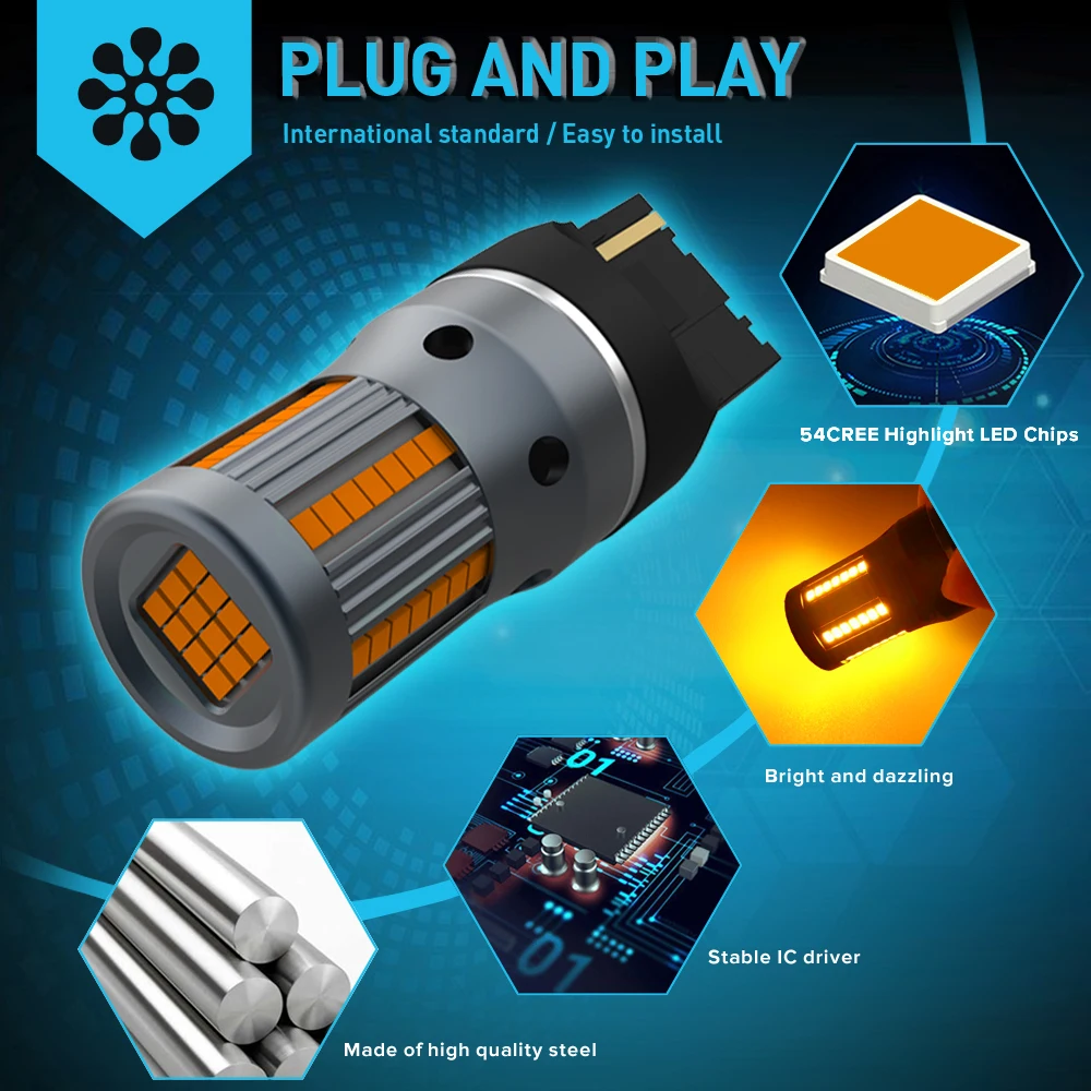 Led Canbus W21W T20 P21W BA15S BAU15S автомобилей сигнала поворота Светильник лампы на