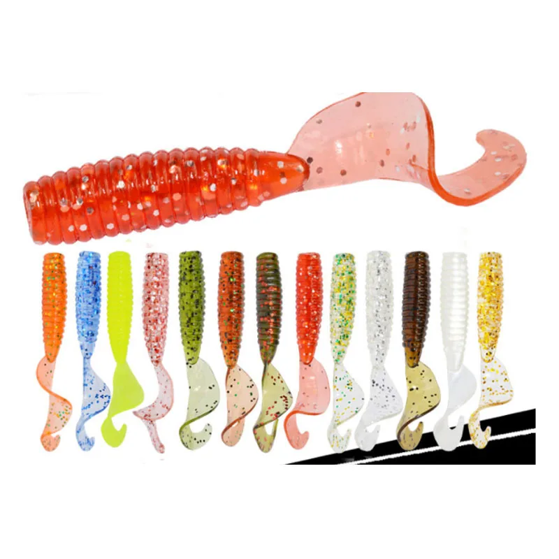 

10PCFishing soft lure Tail 12 pcs 4.5 cm lure soft bait soft worm bionic fake fishing lure isca artificial Wobblers lure fishing