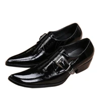 batzuzhi japanese style fashion square toe mens shoes black leather dress shoes men buckle low help weddingbusiness shoes men