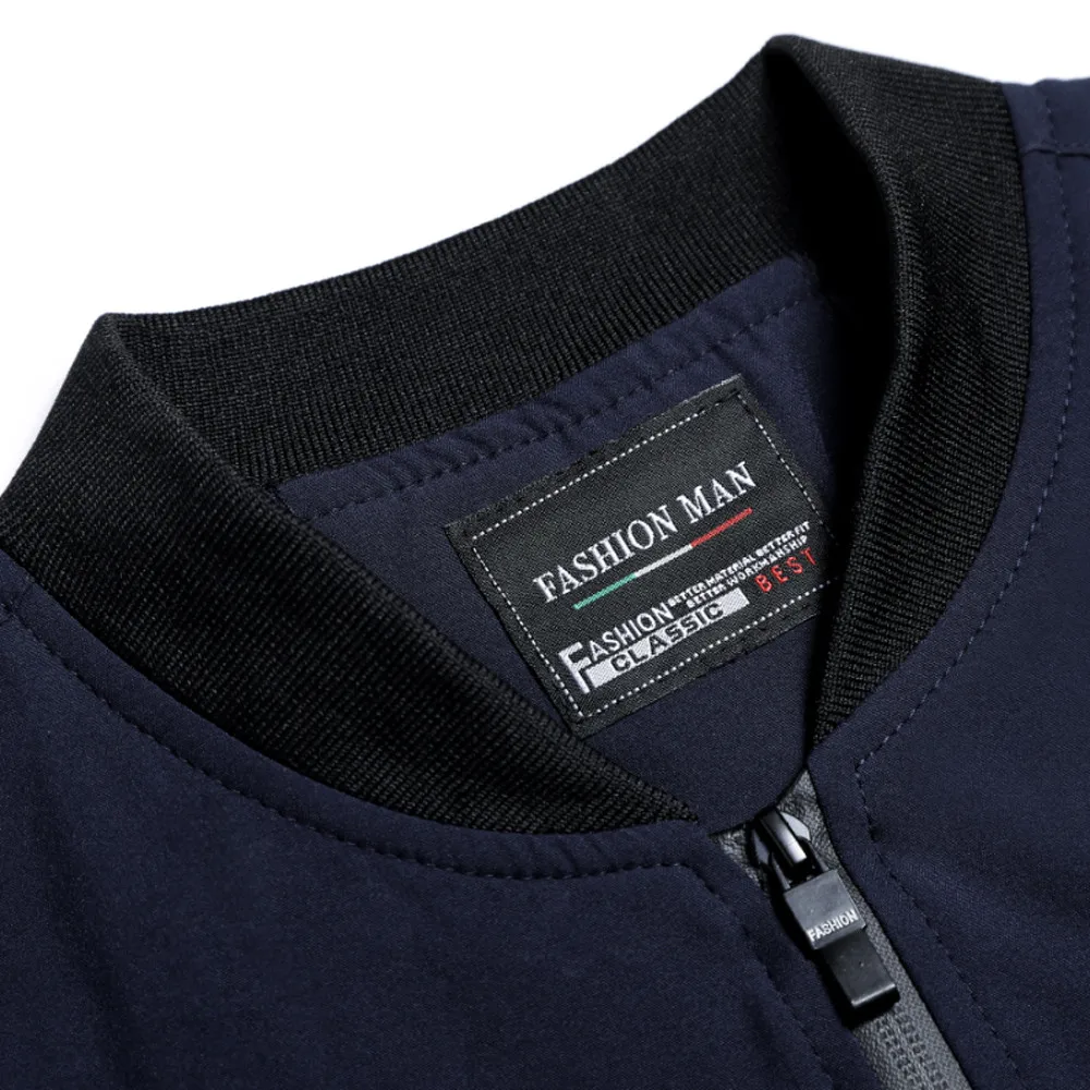 

stand collar men jacket casua slim fit Autumn Winter mens coat veste homme plus size M-8XL d91014