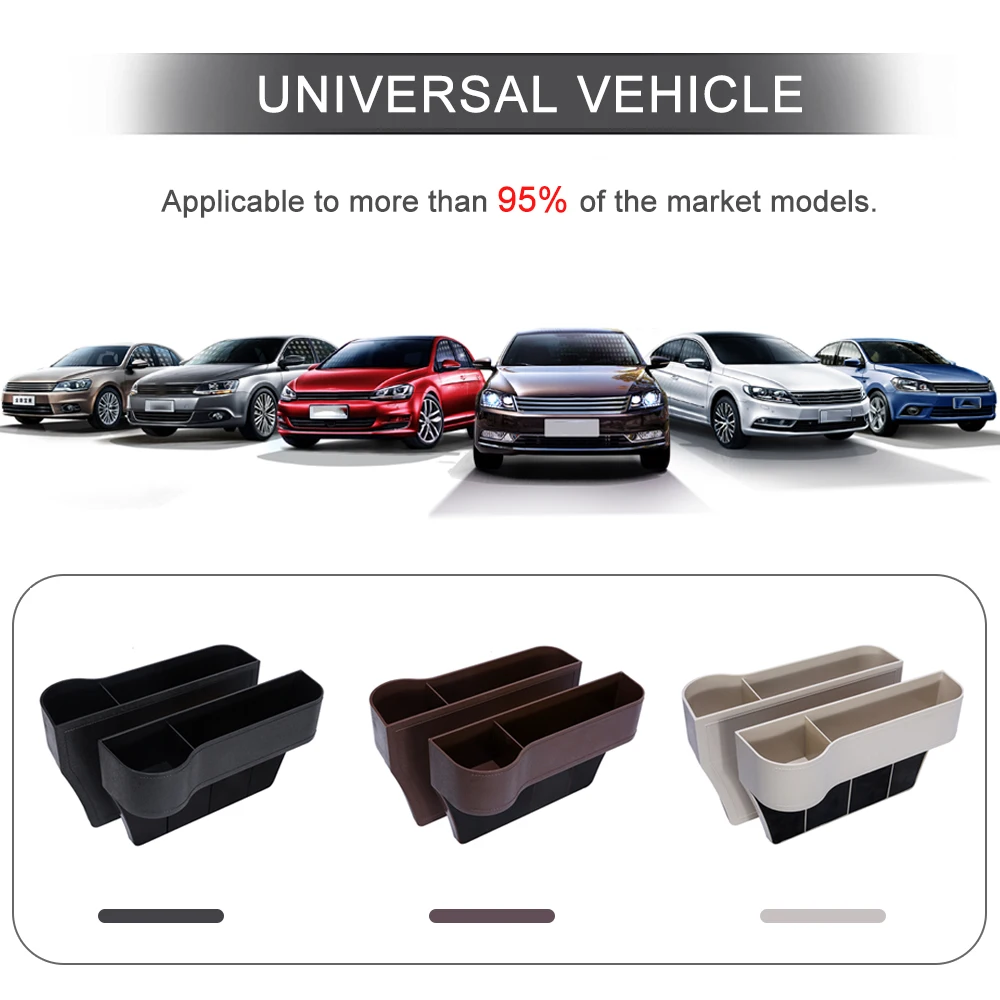 

Car Seat Crevice Storage Box Seat Gap Slit Pocket Catcher Organizer Auto Seat Organizer Card Phone Holder Pocket Universal