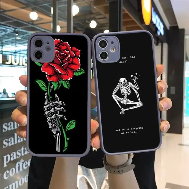 

R-RossiE Devil moto Phone Case Matte Transparent for iPhone 7 8 11 12 s mini pro X XS XR MAX Plus Clear mobile bag