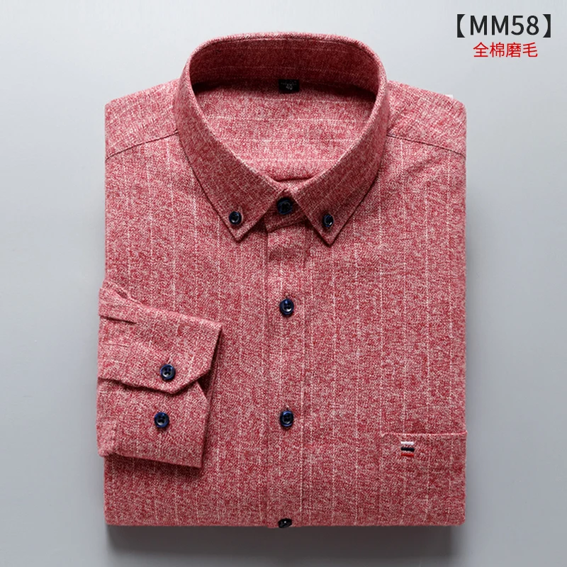 MM58 Плюс-Размер 5XL 6XL 7XL 8XL подушки из чистого хлопка в клетку модные рубашки с длинным рукавом для мужчин толстый парень дизайн формальный Social 110 кг 120 кг 130 кг - Цвет: MM58