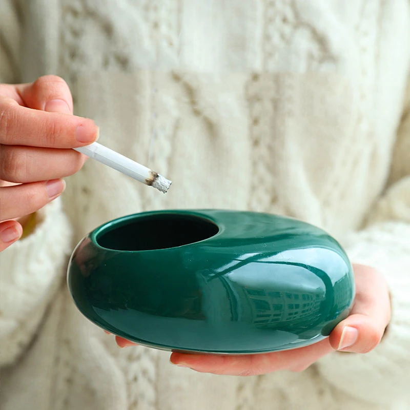 

Nordic Style Ceramic Ashtray Creative Personality Trend Fashion Office Anti Fly Ash Living Room Home Ashtray Ornaments