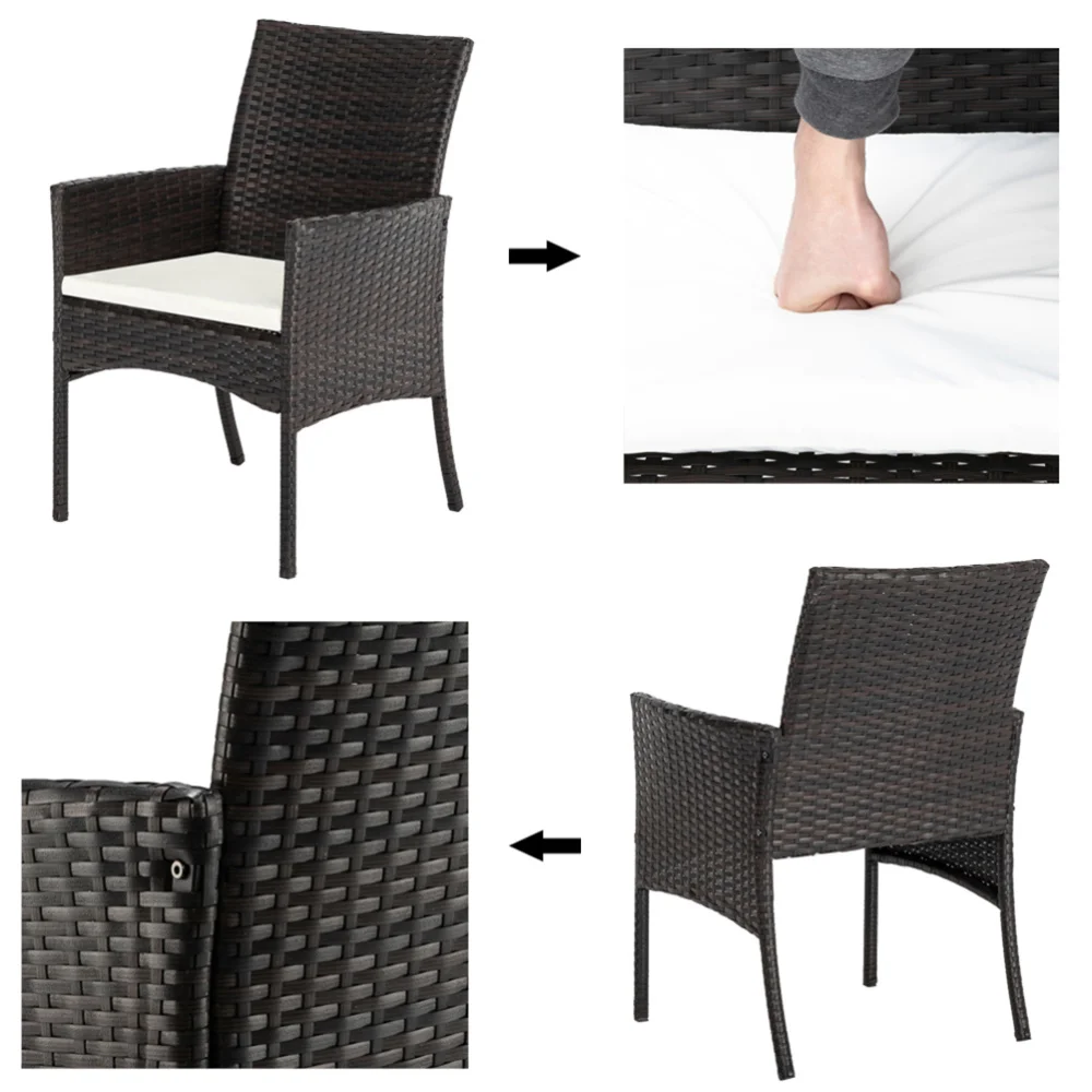 

3pcs 2 Single Seat 1 Tea Table Combination Sofa Furniture Brown Gradient