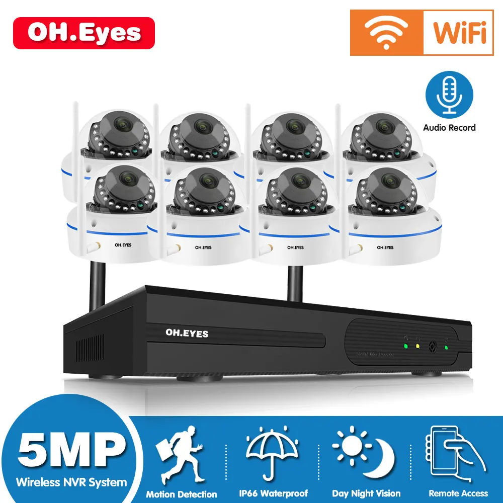

5.0MP Wifi Video Surveillance Kits 8CH Wireless CCTV System Outdoor Night Vision Security Waterproof IP Camera WIFI Set 8Channel