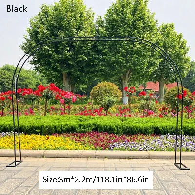 Black 3m by 2.2m Искусственные цветы Арка кованого железа наружная свадебная АРКА домашний сад вечерние фоновая Арка подставка украшение Цветочная дверь полка - Цвет: Black 3m by 2.2m