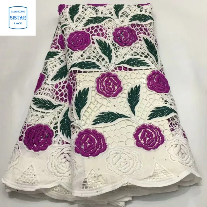 Nigerian Cord Lace Fabric Embroidery 2020 High Quality Blue African Cotton for Wedding Dress | Аксессуары для одежды