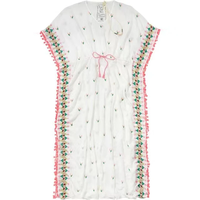 

CHICEVER White Pullover Dress For Women V Neck Short Sleeve High Waist Drawstring Designer Patchwork Mid Dresses Female 2021 New