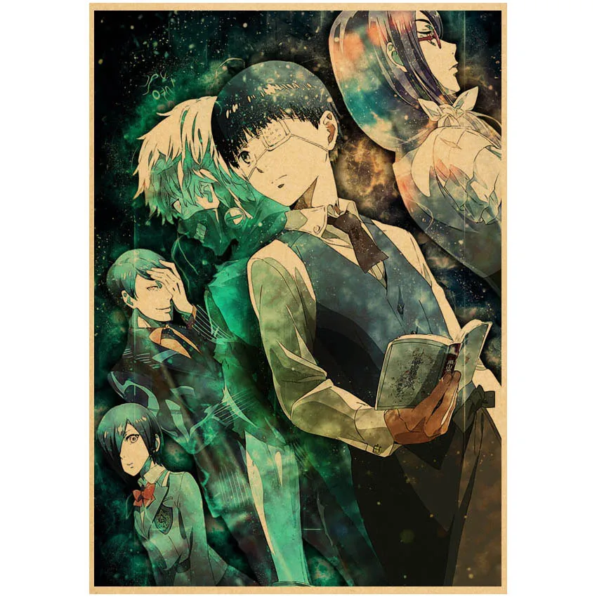 Японское аниме Токийский Гуль постер Kawaii Мультфильм Kaneki Ken наклейки на стену