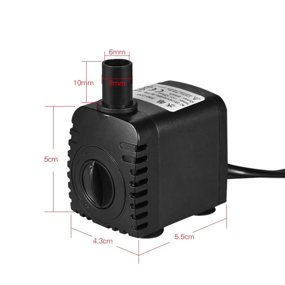 350л/ч 5 Вт погружной водяной насос с 4 Светодиодный светильник для пруда аквариума