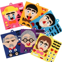6pcsset felt diy emotion change toys kids montessori busy board facial expression occupation learning early educational toys