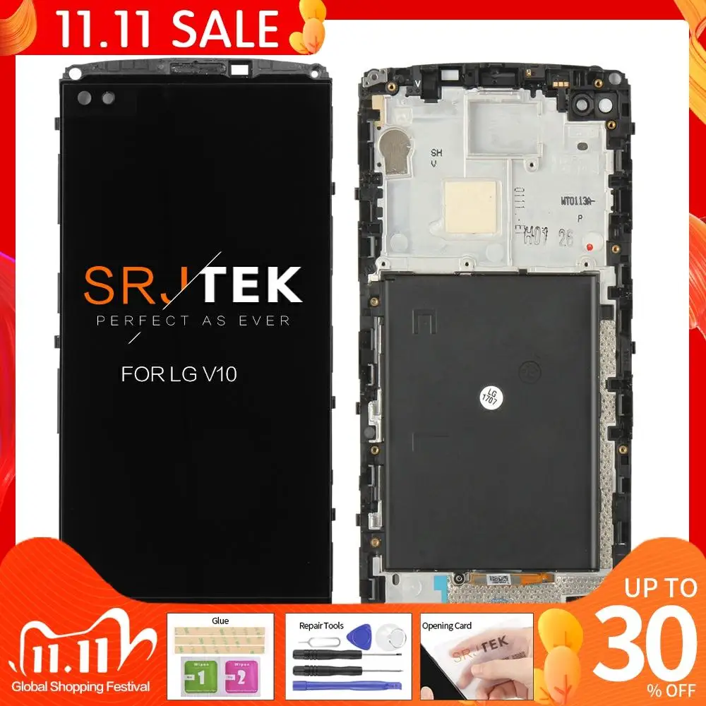 Черный 5 7 &quotдля LG V10 H960 H968 H900 VS990 ЖК дисплей Дисплей кодирующий преобразователь