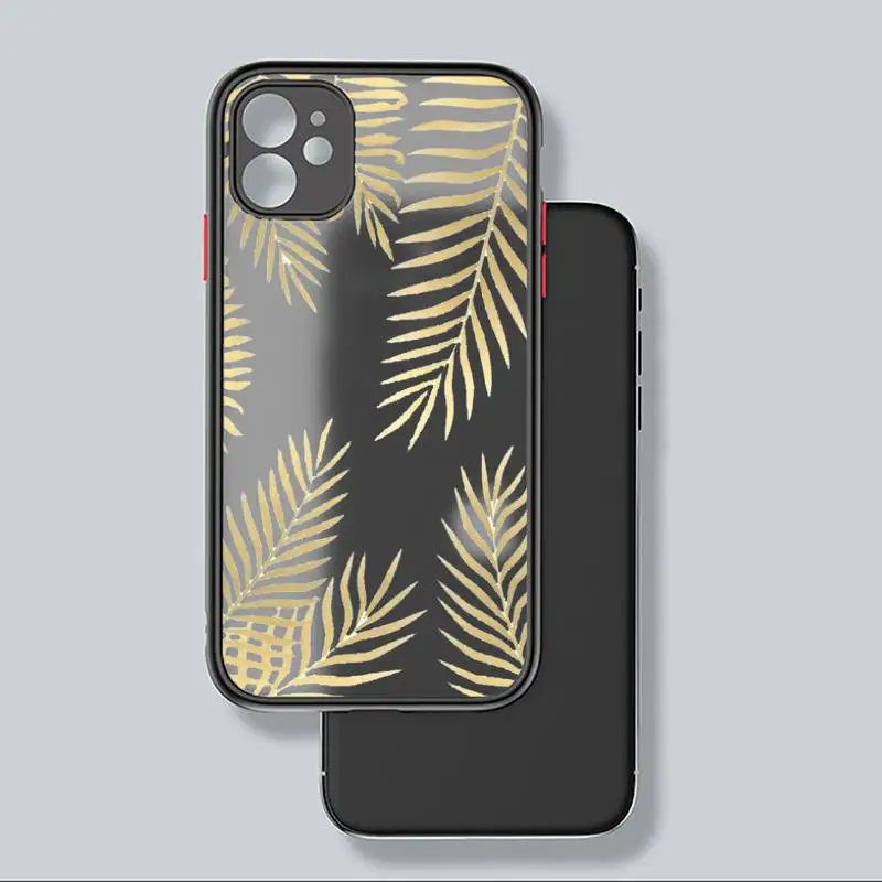 

gold Phone Case For iphone 12 11 8 7 plus mini x xs xr pro max matte transparent cover