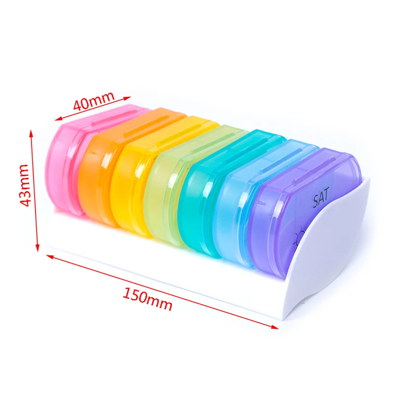

7 Day Weekly Style Morning Night Pill Holder Storage Organizer Plastic Container Case Portable Travel Pill Box