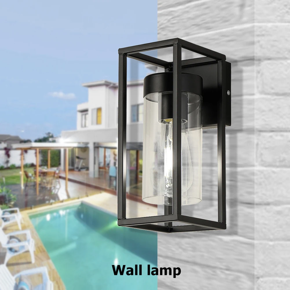

Garden Decoration Outdoor Vintage Industrial Style Wall Lamp Wrought Iron Glass Loft E27 Lamps Bedside Lamp Sconce Porch Lamp
