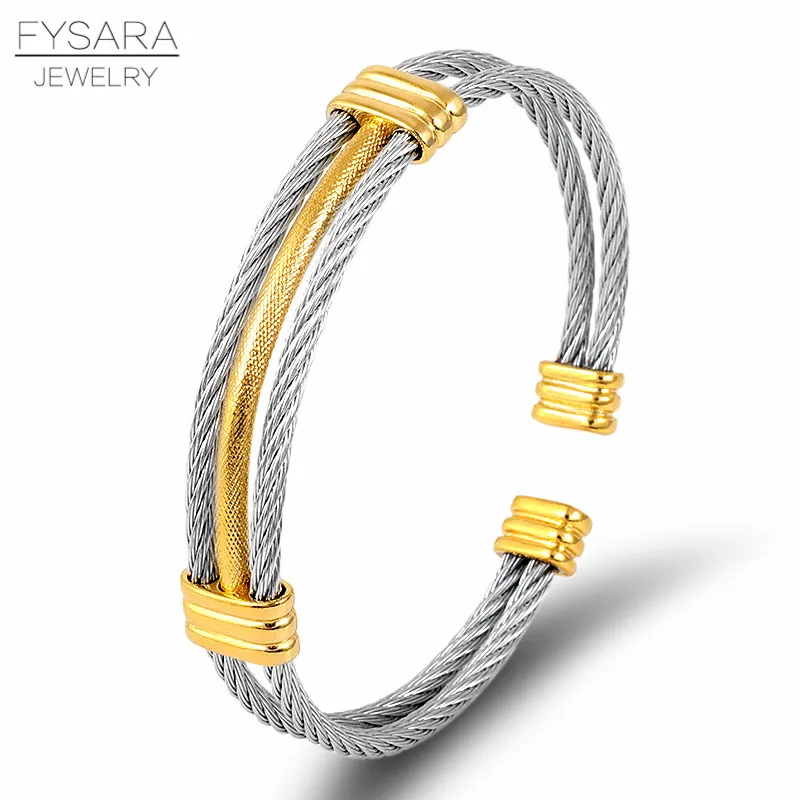 FYSARA Нержавеющая сталь Роскошные Очаровательные Браслеты уникальная плетеная