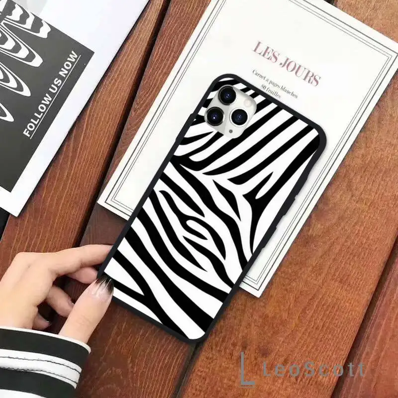 

Zebra stripe print clip art Phone Case for iPhone 11 12 pro XS MAX 8 7 6 6S Plus X 5S SE 2020 XR Soft silicone