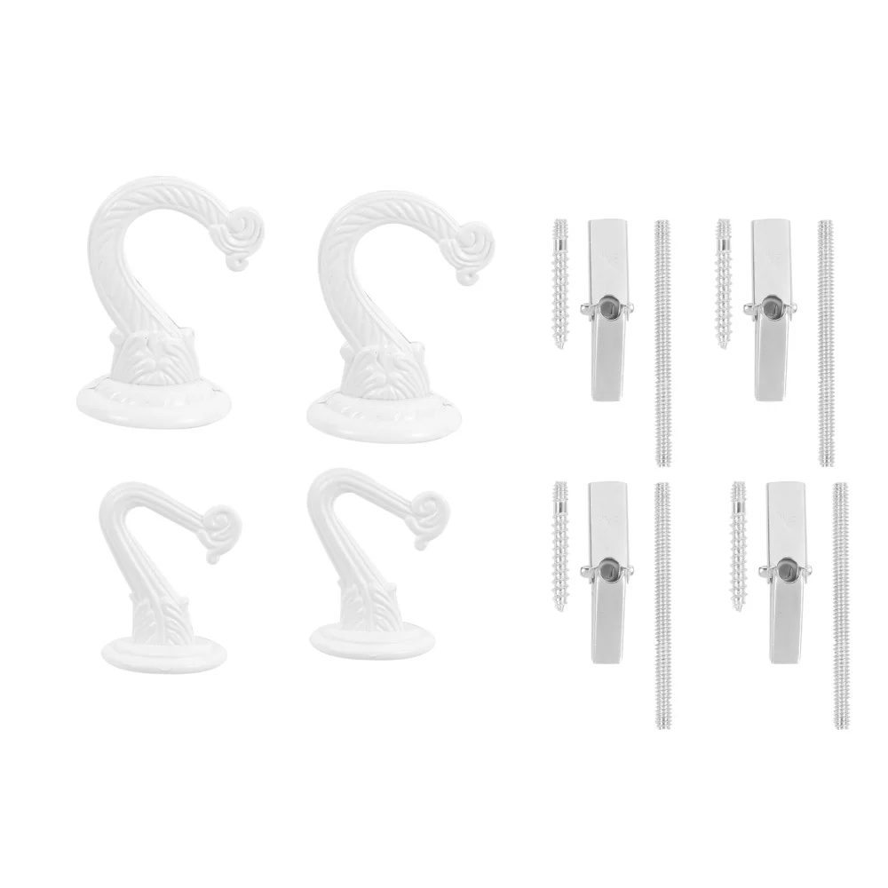 

4 Sets Ceiling Hooks Steel Screws Bolts and Toggle for Flower Pot Use