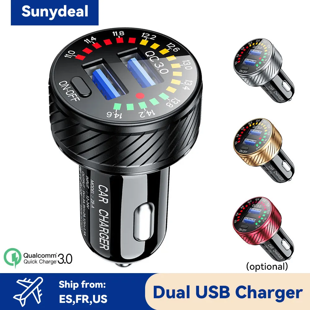 Автомобильное зарядное устройство с двумя USB-портами 12 В/24 В QC 3 0 | Автомобили и