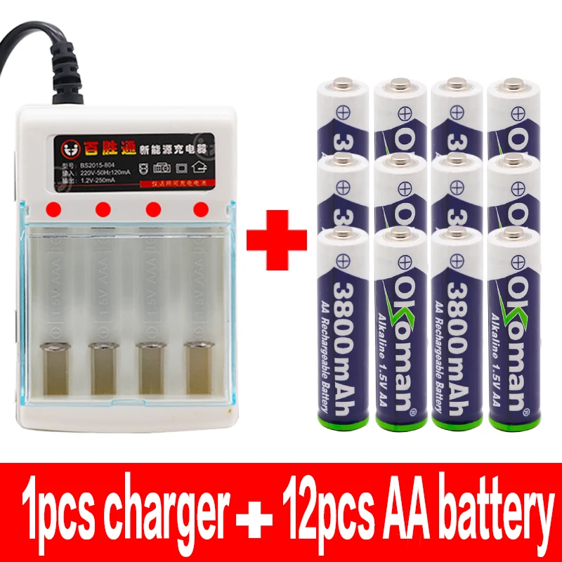 Аккумуляторная батарейка АА 100% в 1 5 мАч щелочные батарейки для часов игрушек