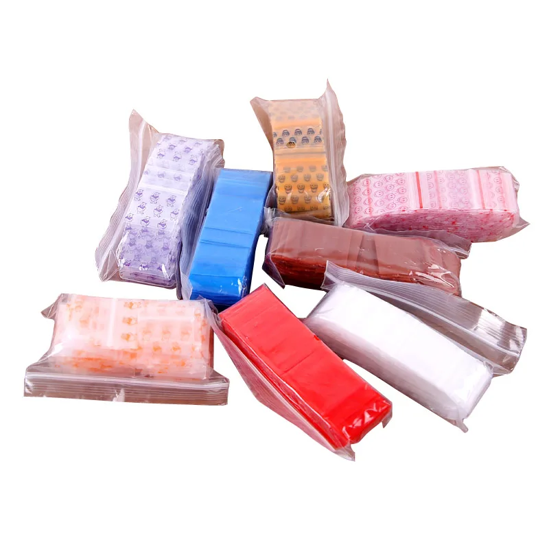 100pcs Mini Zip lock Bags Plastic Packaging Small Jewelry Zipper Ziplock Pill Pouches Clear Storage Thickening Free Shipping