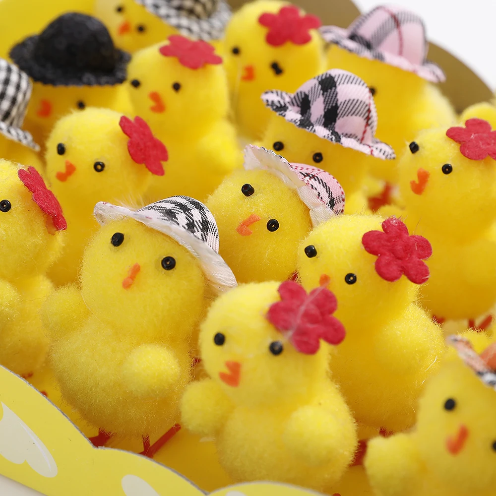 Купи Cute Easter Chick DIY Miniature Animal Simulation Plush Chick Craft Toys Mini Chicken Garden Ornaments Kids Birthday Easter Gift за 629 рублей в магазине AliExpress