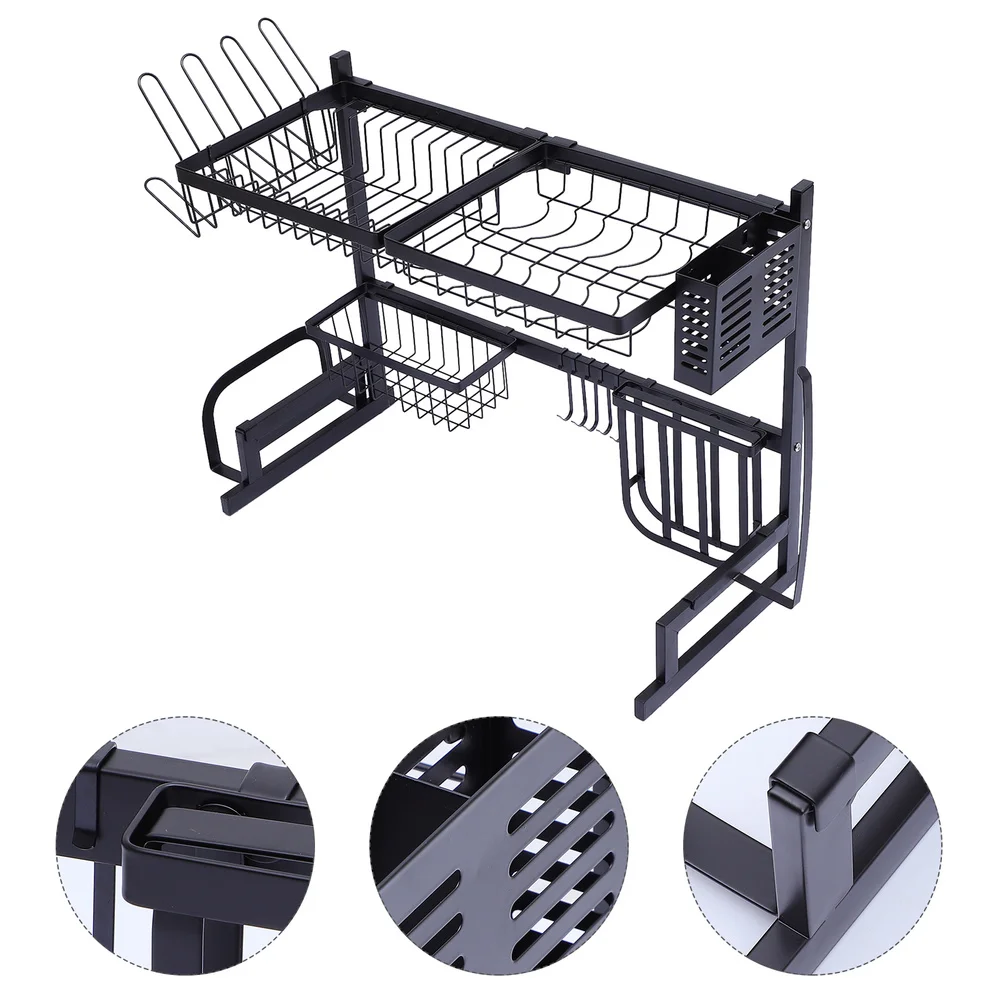 

1 Set of Storage Rack Kitchen Sink Rack Dish Storage Holder Cutlery Rack (Black)