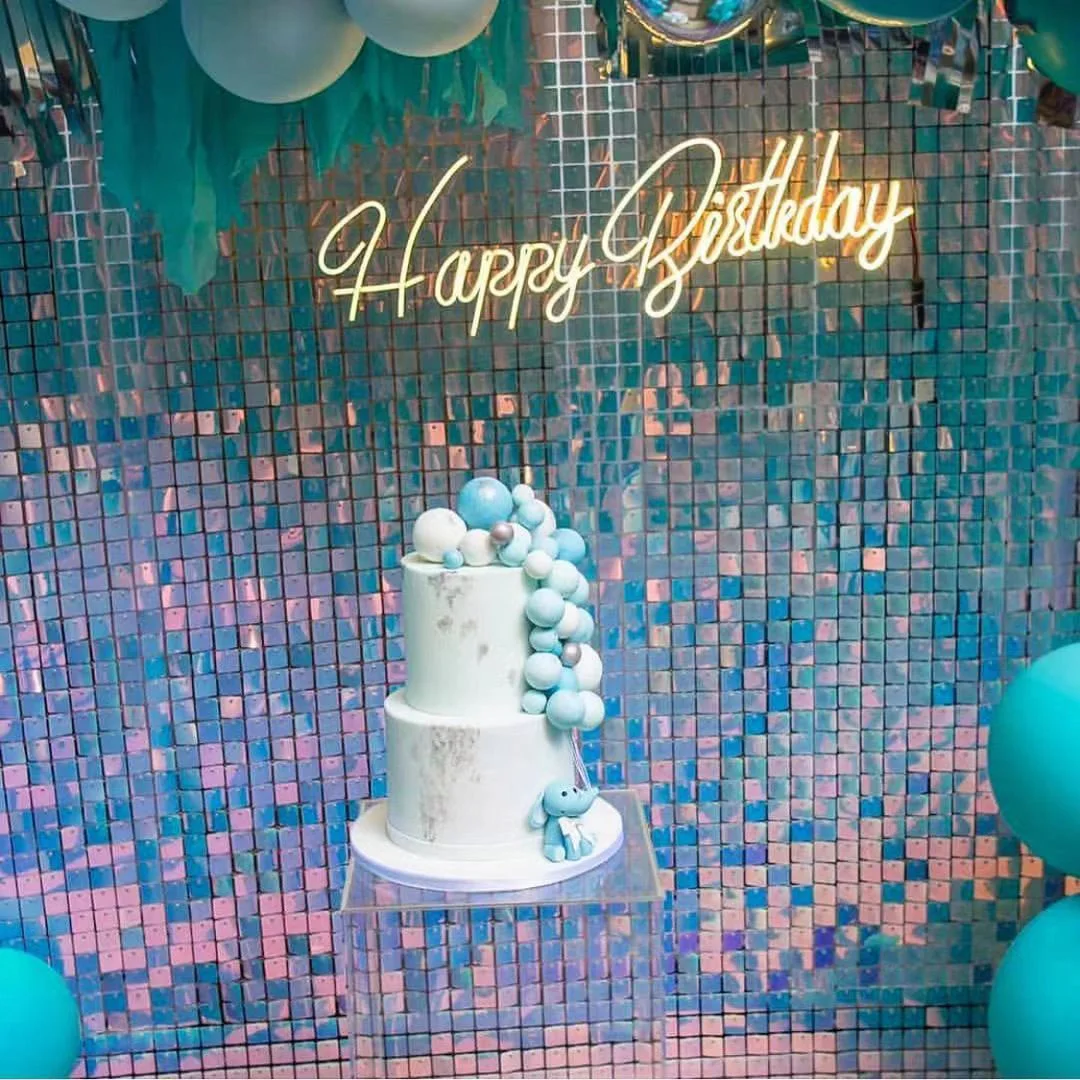 Переливающийся голубой квадратный Блестящий мерцающий сетчатый Шимер для