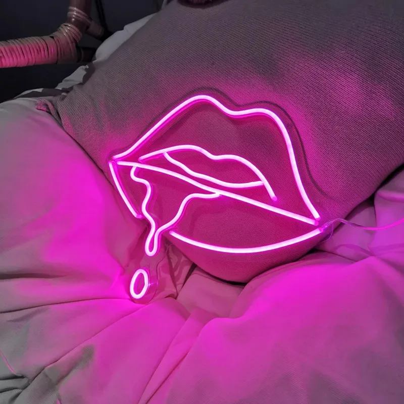 

Dripping Lips Neon Sign Custom Neon Sign Led Neon Light Sign Led Night Lamp Wall Decor Room Decor Modern Art Decoration