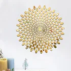 3D самоклеящаяся акриловая зеркальная Настенная Наклейка Подсолнух геометрический узор фон украшение стены 225 шт DIY гостиная 2021
