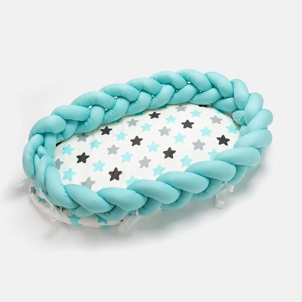 Вязаный детский шезлонг для кровати портативное детское гнездо новорожденного