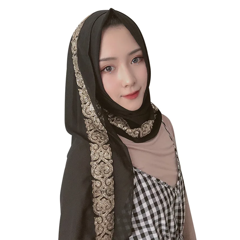 

Muslim headscarf Chiffon Scarf Dubai Abu Dhabi tourism gilded scarf women's headscarf