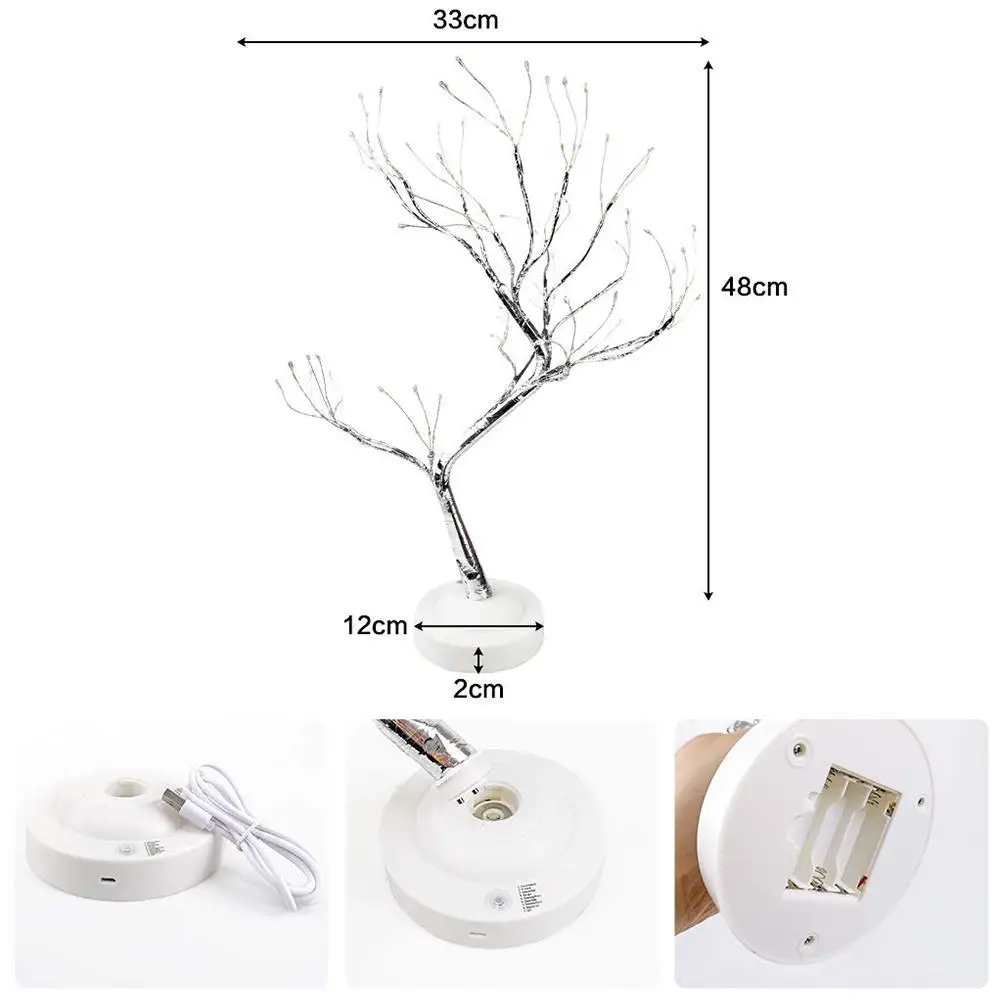 

LED Table Tree Light Lamp Artificial Tree Light Romantic Branch Lamp Room Decor Night Light For Bedroom Dining Room Party Decor