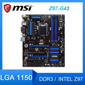 msi z97 g43 desktop intel z97 motherboard lga 1150 ddr3 memory 1xpcie 3 0 usb 3 0 vga support core i5 4670s cpus placa mãe atx free global shipp