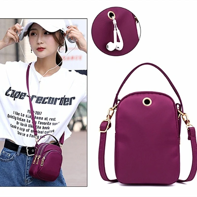 

Nylon Luxury Handbag Mini Wrist Women Bag Ladies Hand Bags Crossbody Cell Phone Bags Clutch Purse Wallet