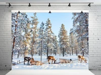 vinylbd snow winter photo background photography backdrop elk carriage backgrounds for photo studio microfiber children backdrop