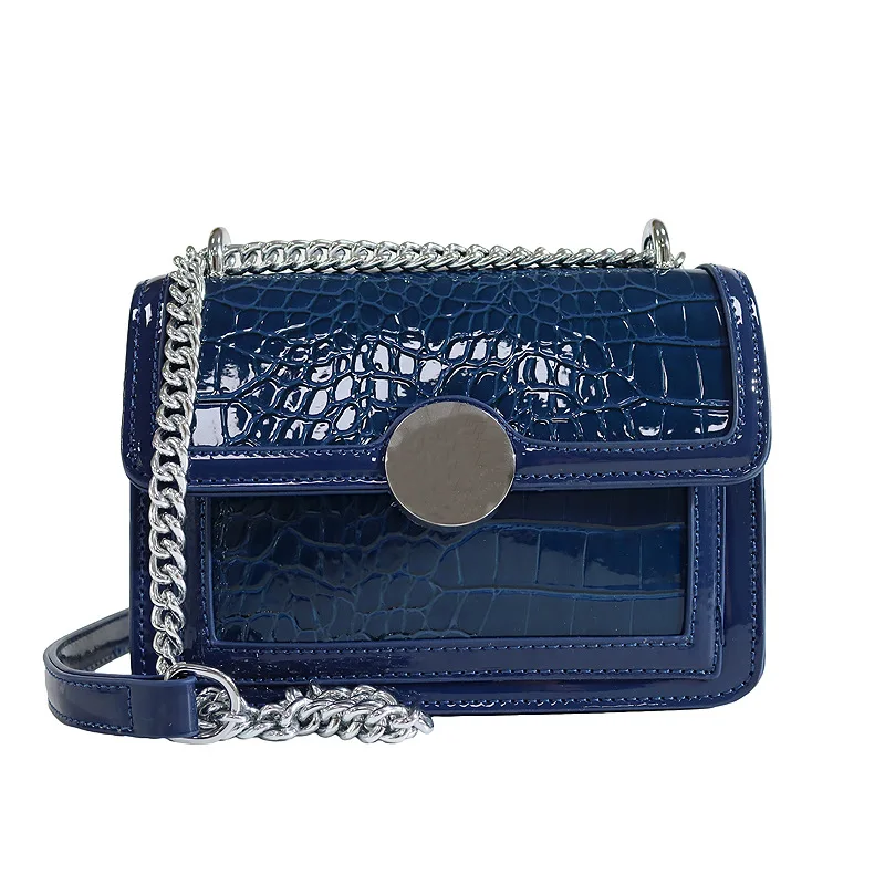 

Дизайнерская однотонная сумка-мессенджер через плечо из пу кожи крокодила, Женская Повседневная сумка, Женская вместительная сумка через п...
