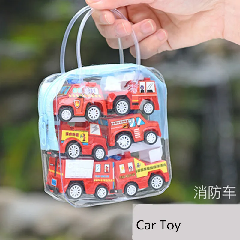 1 set 6 pcs car 6 шт., игрушки для автомобиля, мобильная техника, магазин, строительная машина, пожарная машина, модель такси, детские мини-машинки, игрушки для мальчиков, рождественский подарок - Цвет: 1 set 6 pcs car