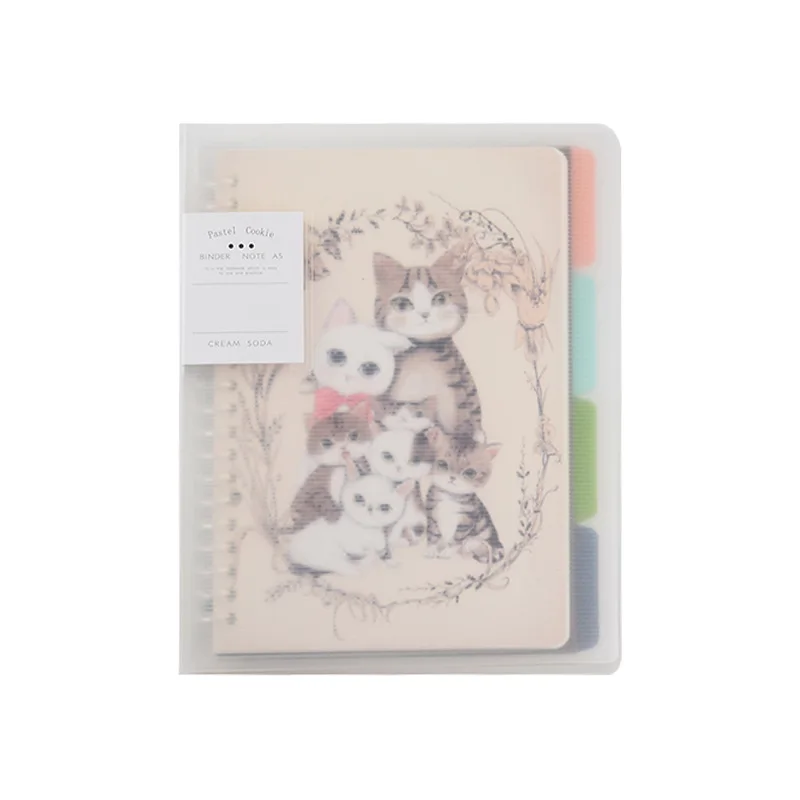 

40 Sheets PP Transparent Frosted Cover Notepad Cartoon Dog Bullet Journal Office Accessories School Supplies Notebook