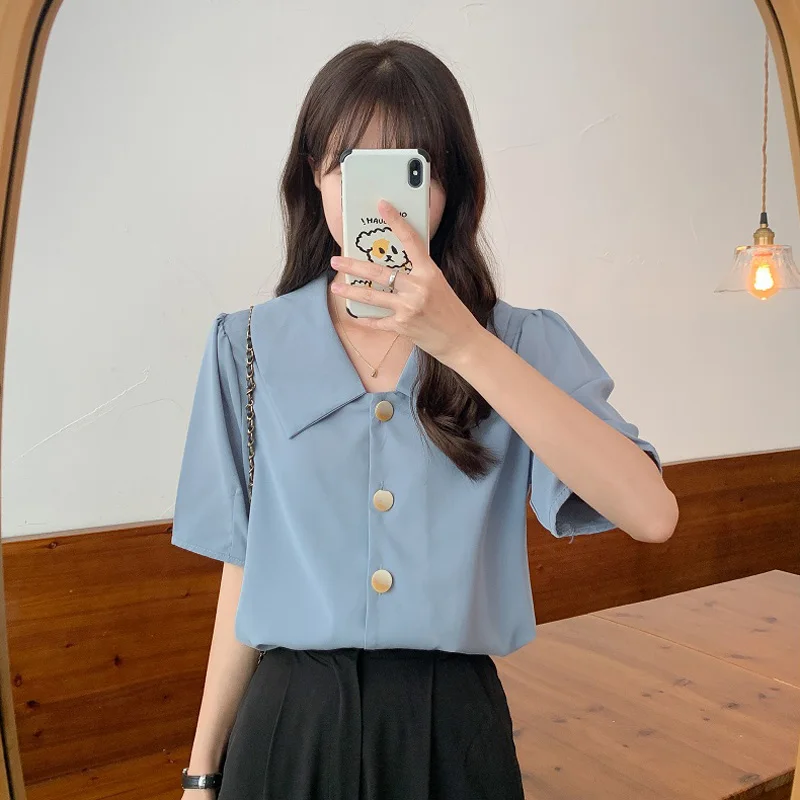Cheap wholesale 2021 spring summer autumn new fashion casual ladies work women Blouse woman overshirt female OL blouse At1399M