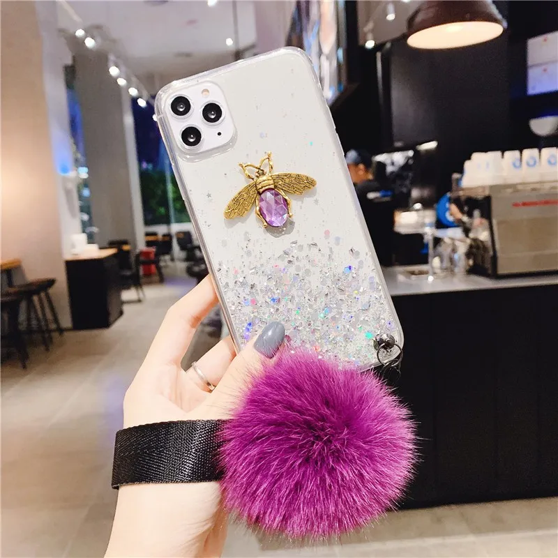 Роскошный 3D бриллиантовый пчелиный Блестящий Мягкий чехол для телефона Samsung Galaxy