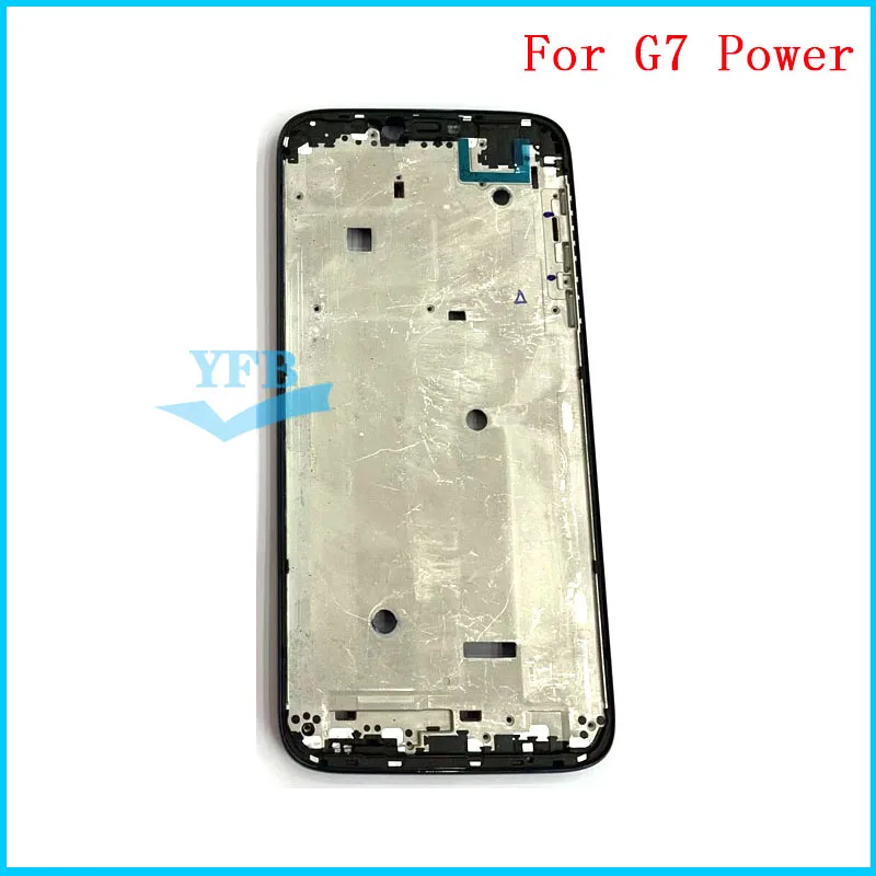 Dark Blue MidHousing Для Motorola Moto G7 power XT1955 lcd металлическая пластина боковая рамка средняя рамка Передняя рамка полный корпус части - Цвет: Dark Blue MidHousing