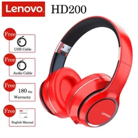 lenovo hd200 bluetooth wireless headphone noise cancellation mic hifi stereo game headset
