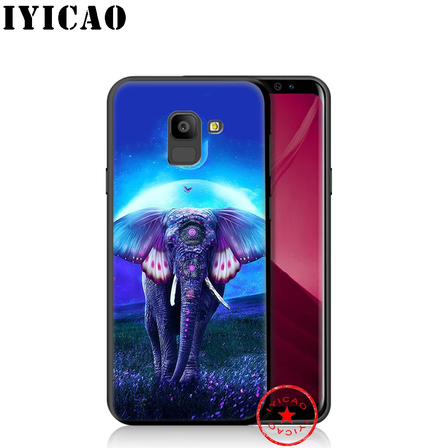 IYICAO слон с милыми животными мягкий чехол для телефона samsung Galaxy A9 A8 A7 J6 A6 плюс 2018 A5 A3