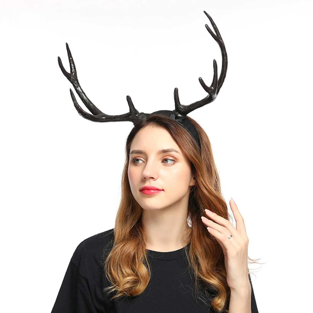 Рождественская повязка на голову Готический рог оленя Хэллоуин Рождество Рог