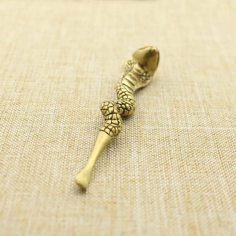 Ретро латунная Кобра с ушками брелок для ключей автомобиля подвеска ювелирные